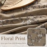 StangH Vintage Floral Linen Curtains – 63″ Light-Filtering Panels (Set of 2)