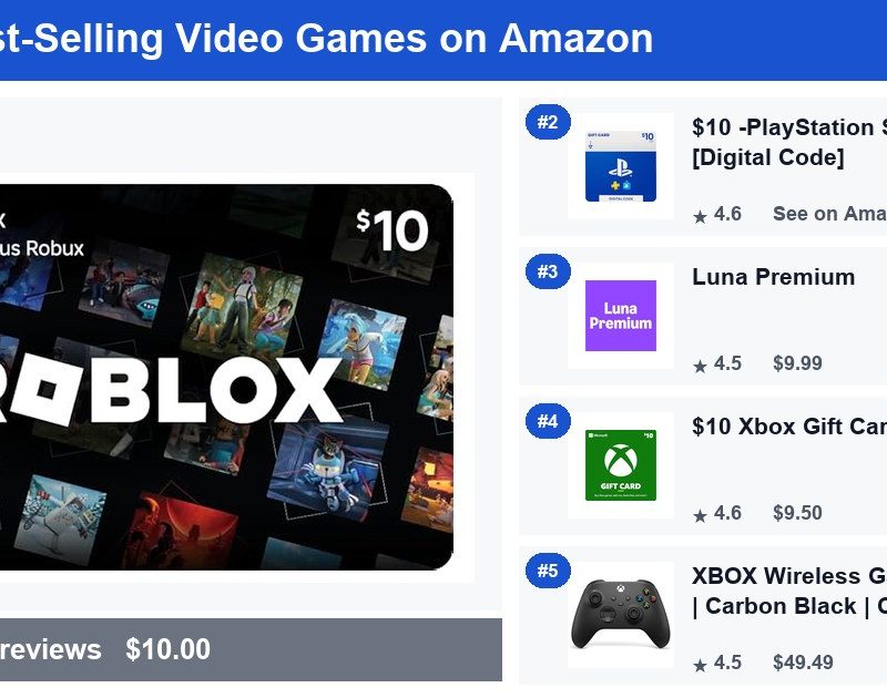 Top 5 Best-Selling Video Games on Amazon — July 2026