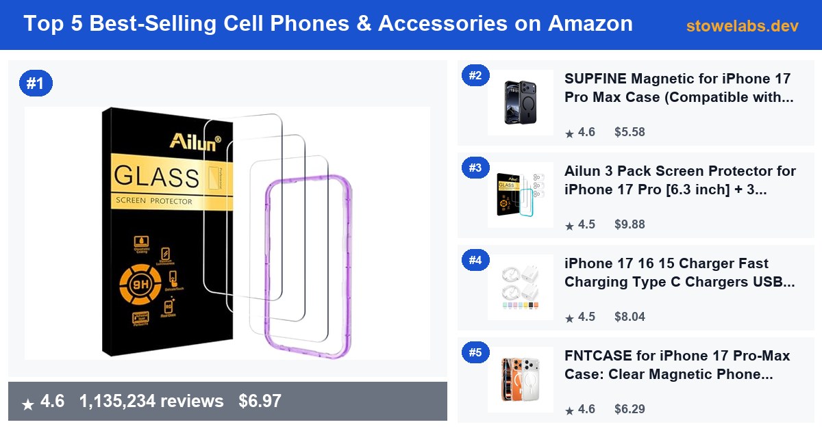 Top 5 Best-Selling Cell Phones & Accessories on Amazon — July 2026